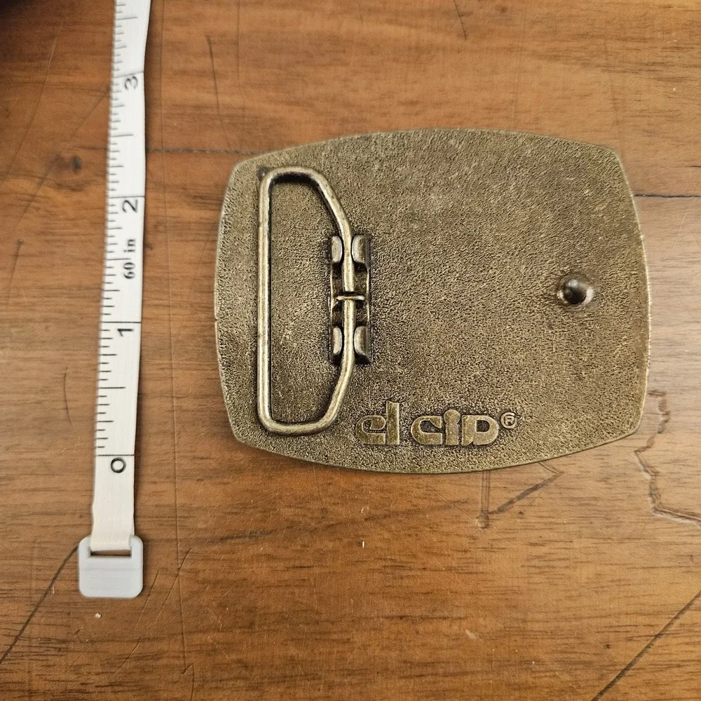 Western‎ Belt Buckle Brown Leather Customized DRS Initials Brass Tone El Cid